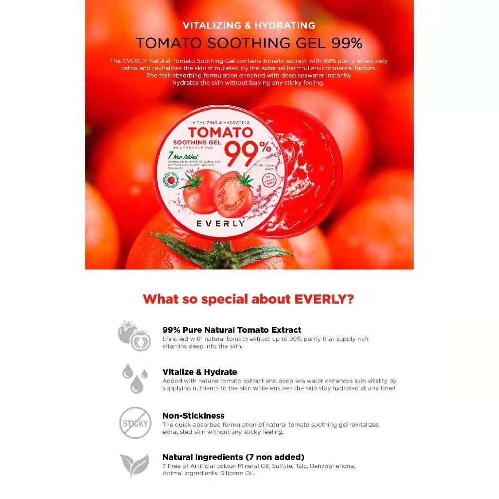 EVERLY Vitalize & Hydrate Tomato Soothing Gel 99%